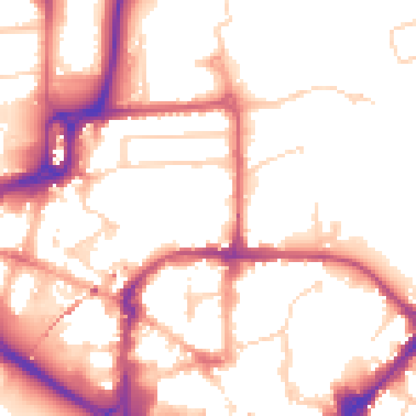 Daytime road noise heatmap for CM1 1AF