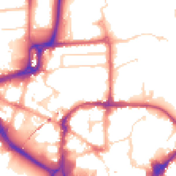 Daytime road noise heatmap for CM1 1AG