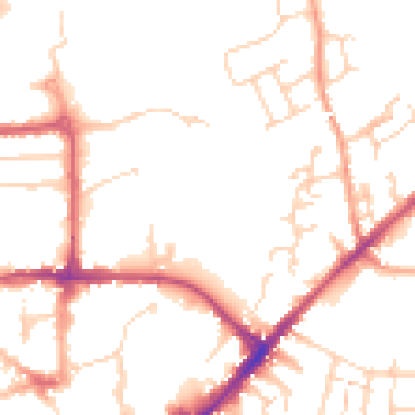 Daytime road noise heatmap for CM1 1AN
