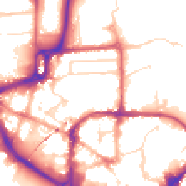 Daytime road noise heatmap for CM1 1AP