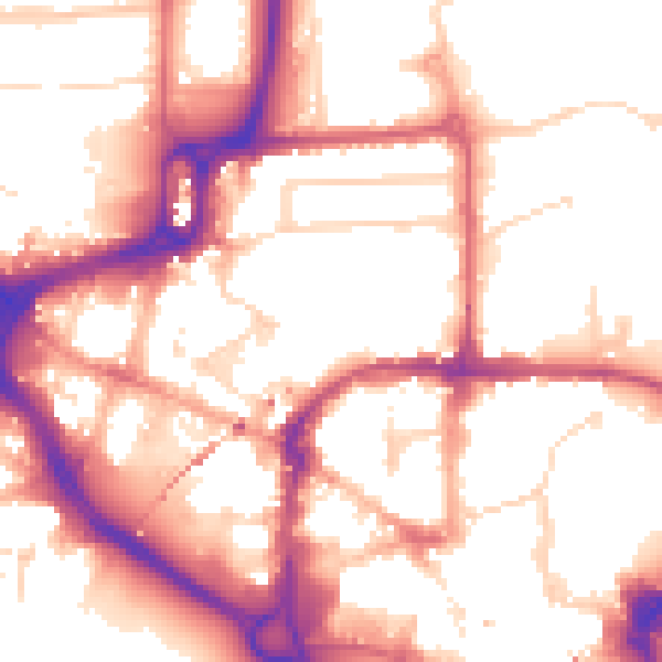 Daytime road noise heatmap for CM1 1AQ