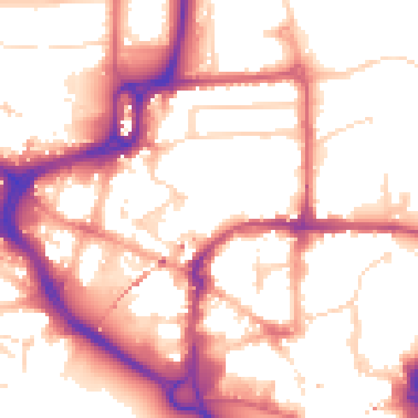 Daytime road noise heatmap for CM1 1AU