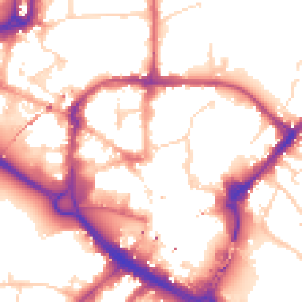 Daytime road noise heatmap for CM1 1BA