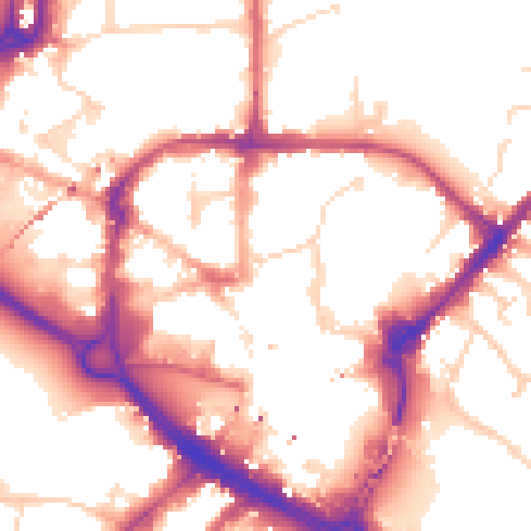 Daytime road noise heatmap for CM1 1BD