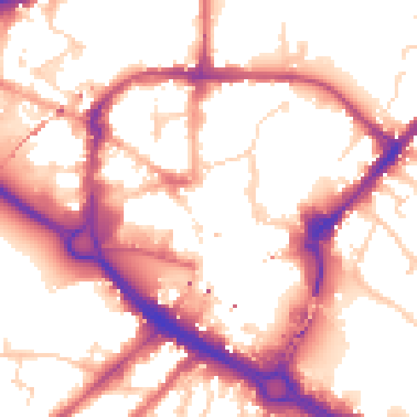 Daytime road noise heatmap for CM1 1BE