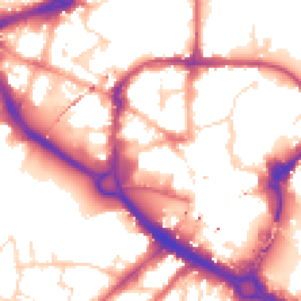 Daytime road noise heatmap for CM1 1BS