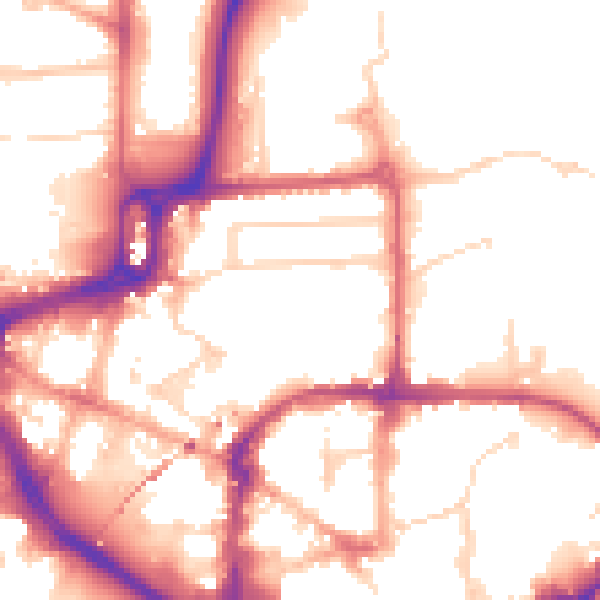 Daytime road noise heatmap for CM1 1BY