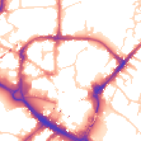 Daytime road noise heatmap for CM1 1DB