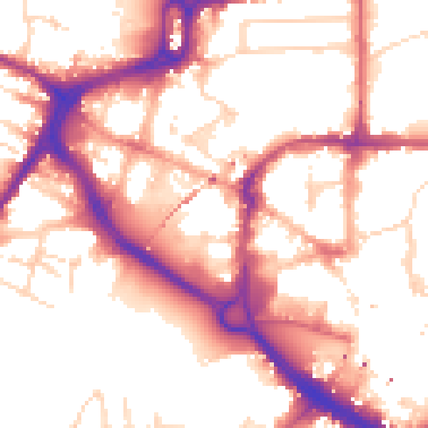 Daytime road noise heatmap for CM1 1DG