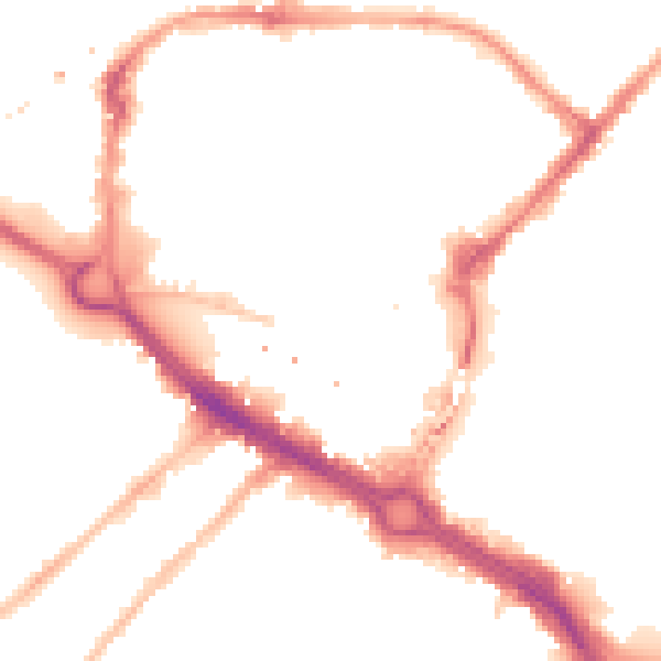 Night-time road noise heatmap for CM1 1DH