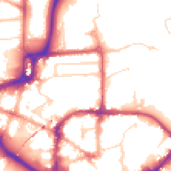 Daytime road noise heatmap for CM1 1DL