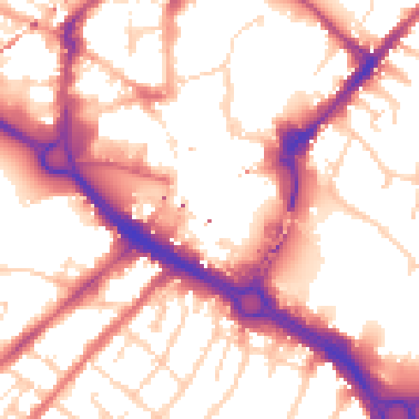 Daytime road noise heatmap for CM1 1DN