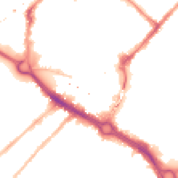 Night-time road noise heatmap for CM1 1DN