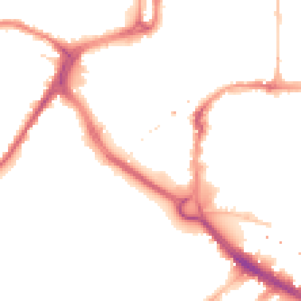 Night-time road noise heatmap for CM1 1DR