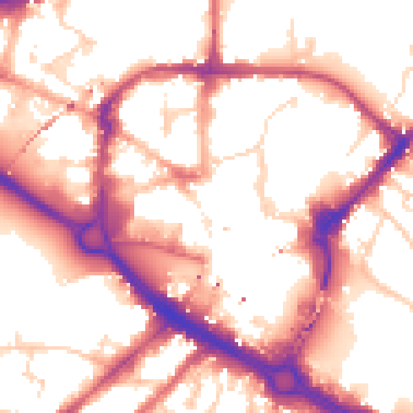 Daytime road noise heatmap for CM1 1DX