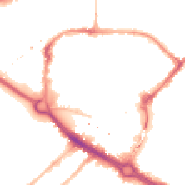 Night-time road noise heatmap for CM1 1DX