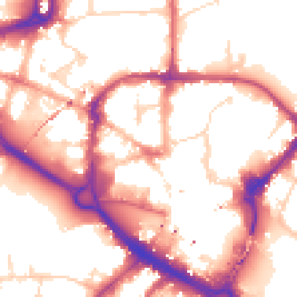 Daytime road noise heatmap for CM1 1EH