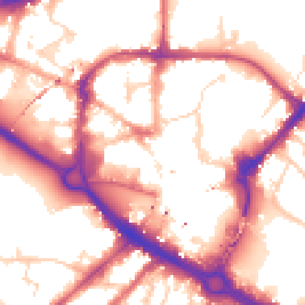 Daytime road noise heatmap for CM1 1ER
