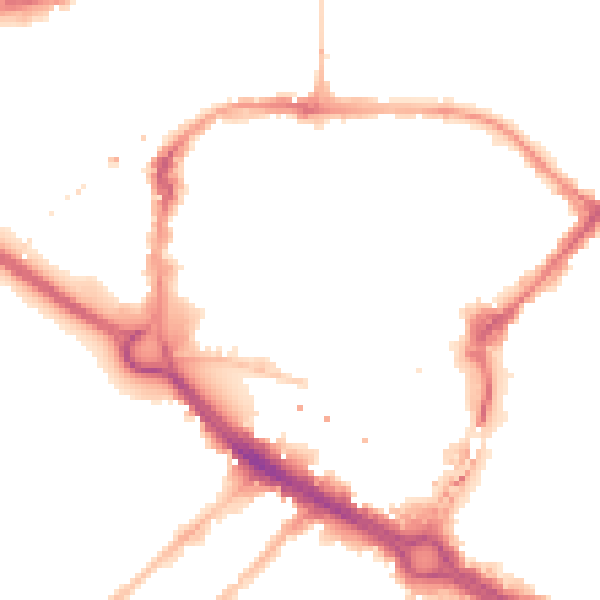 Night-time road noise heatmap for CM1 1ER