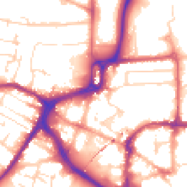 Daytime road noise heatmap for CM1 1EW