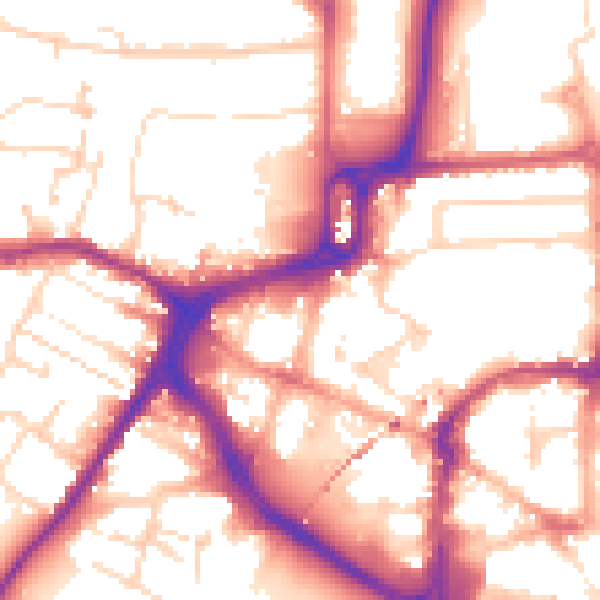 Daytime road noise heatmap for CM1 1FH