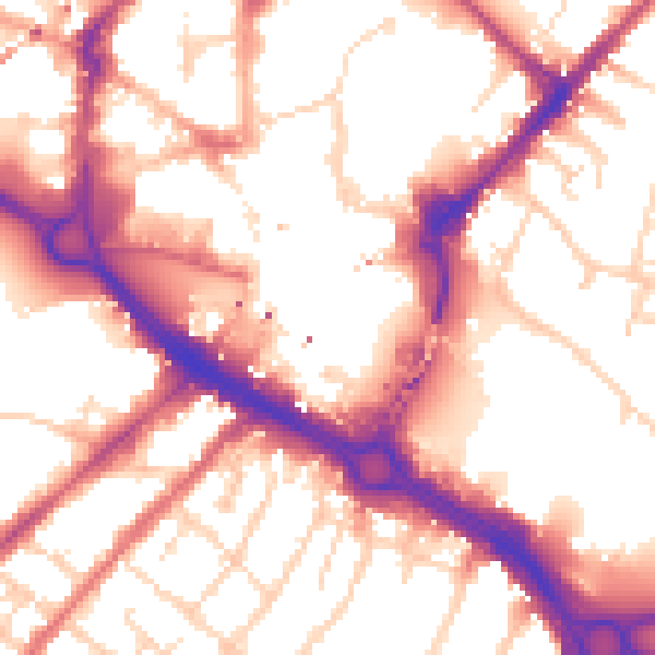 Daytime road noise heatmap for CM1 1FU