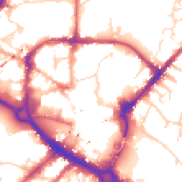 Daytime road noise heatmap for CM1 1GH