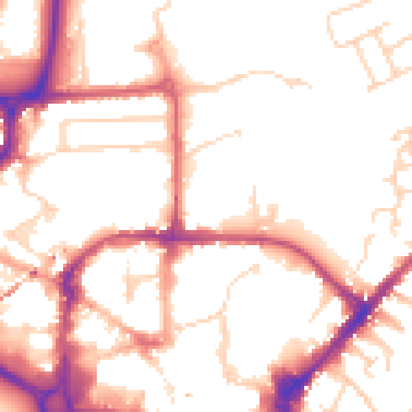 Daytime road noise heatmap for CM1 1GL