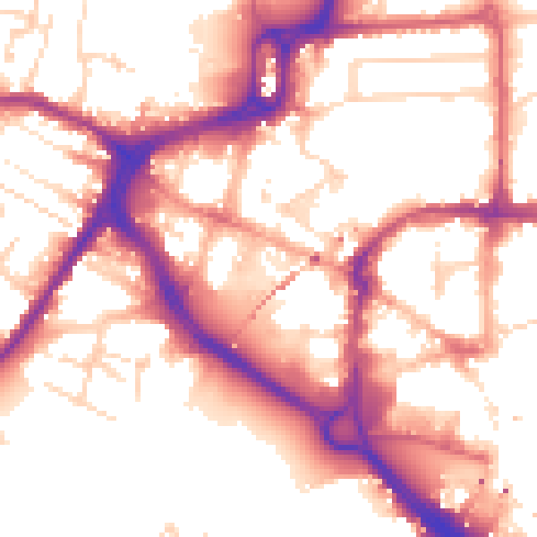 Daytime road noise heatmap for CM1 1GR
