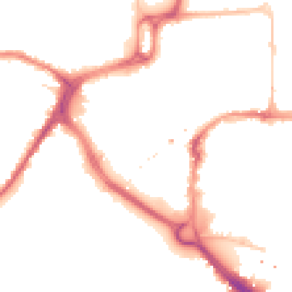Night-time road noise heatmap for CM1 1GR