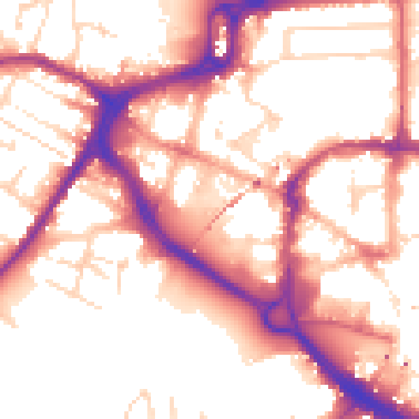 Daytime road noise heatmap for CM1 1GS