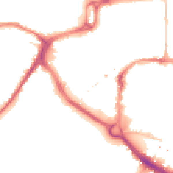 Night-time road noise heatmap for CM1 1GS