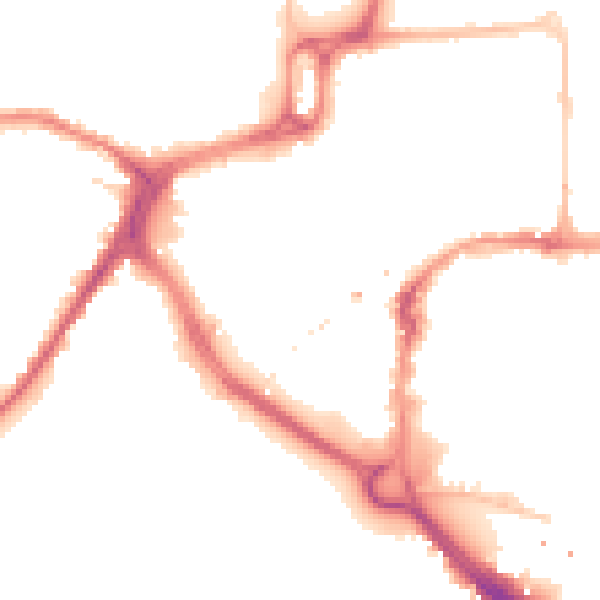 Night-time road noise heatmap for CM1 1GZ
