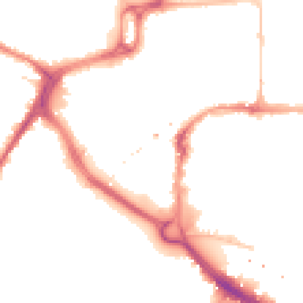Night-time road noise heatmap for CM1 1HF