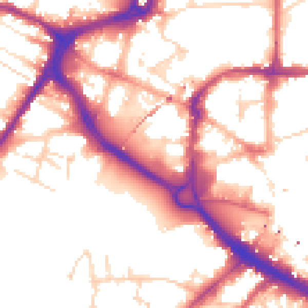Daytime road noise heatmap for CM1 1HG