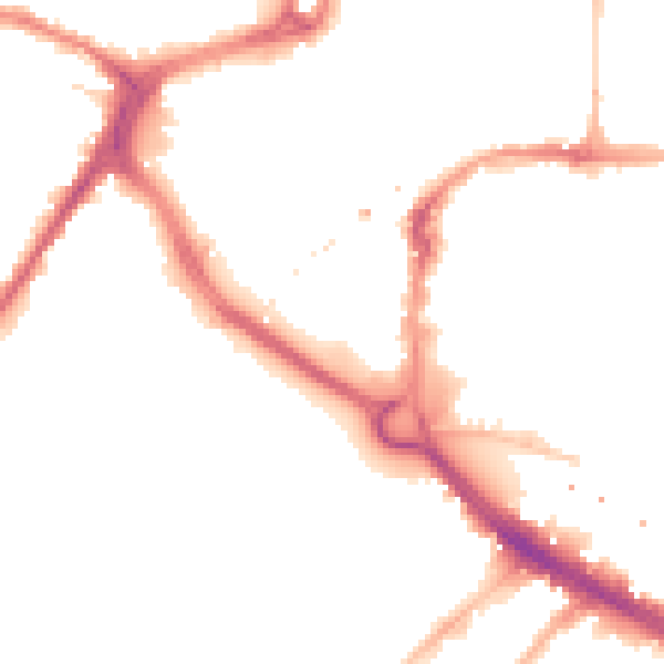 Night-time road noise heatmap for CM1 1HG