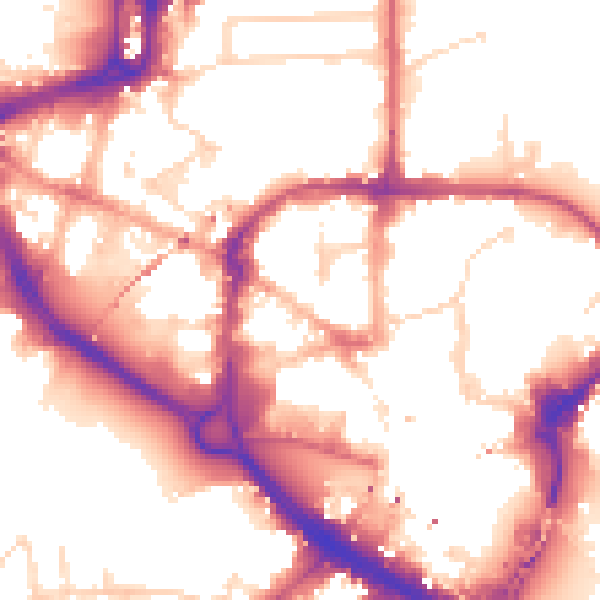 Daytime road noise heatmap for CM1 1HL