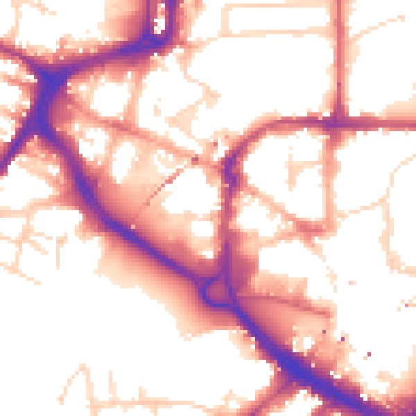 Daytime road noise heatmap for CM1 1HU