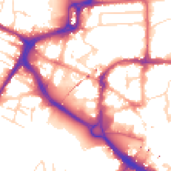 Daytime road noise heatmap for CM1 1HW