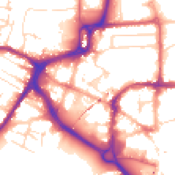 Daytime road noise heatmap for CM1 1HX