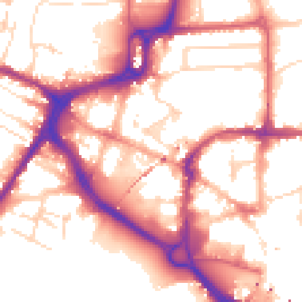 Daytime road noise heatmap for CM1 1HY