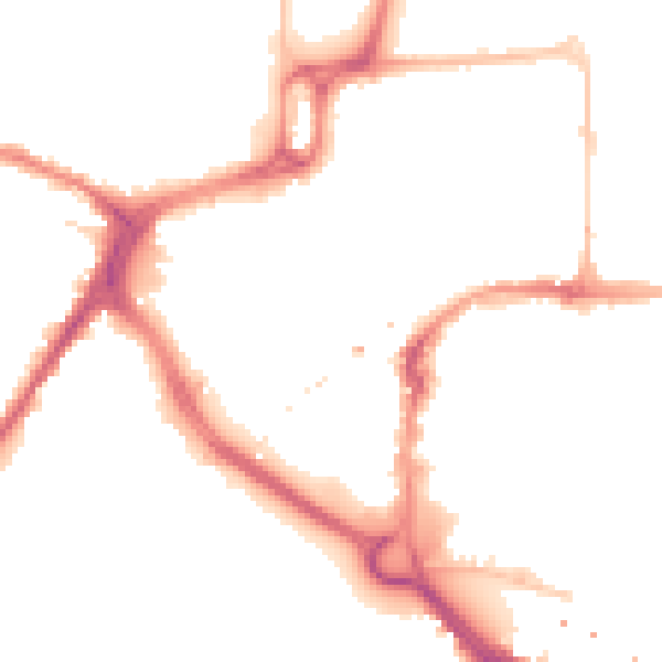 Night-time road noise heatmap for CM1 1HY