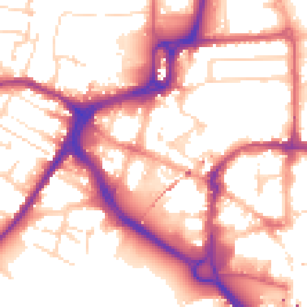 Daytime road noise heatmap for CM1 1JA