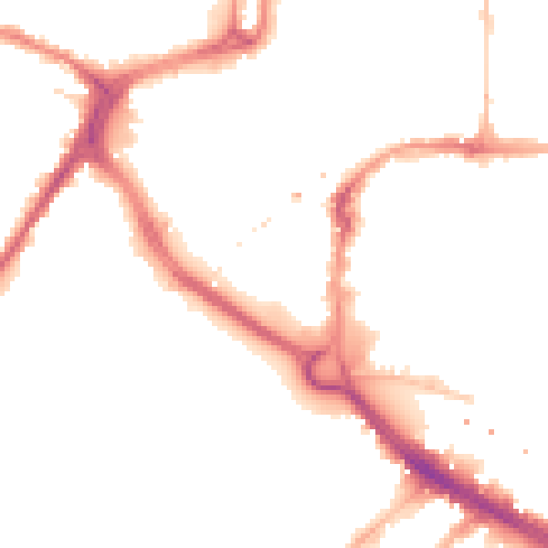 Night-time road noise heatmap for CM1 1JB