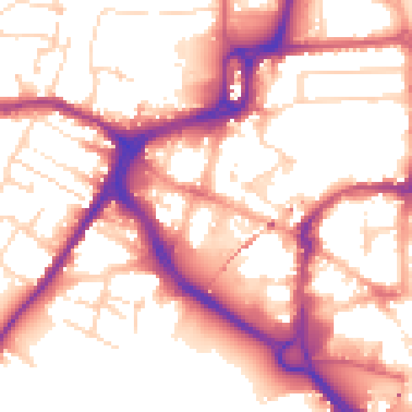 Daytime road noise heatmap for CM1 1JD