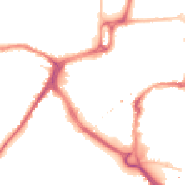 Night-time road noise heatmap for CM1 1JD
