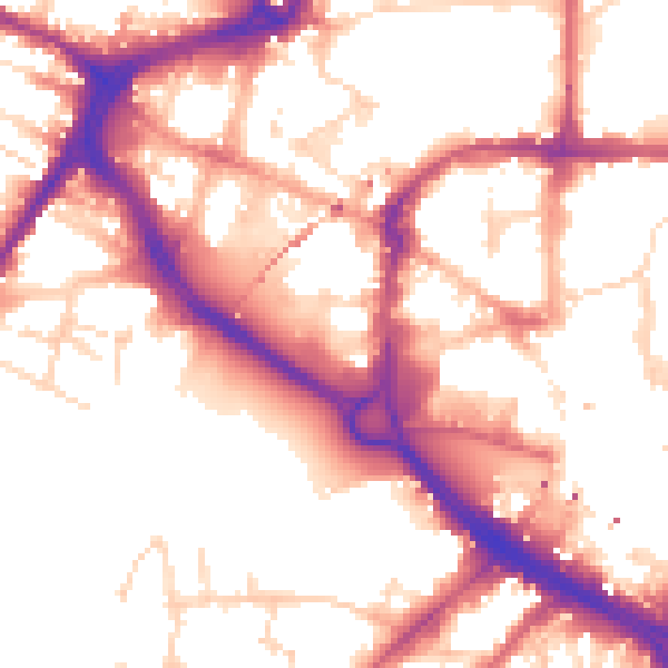 Daytime road noise heatmap for CM1 1JL