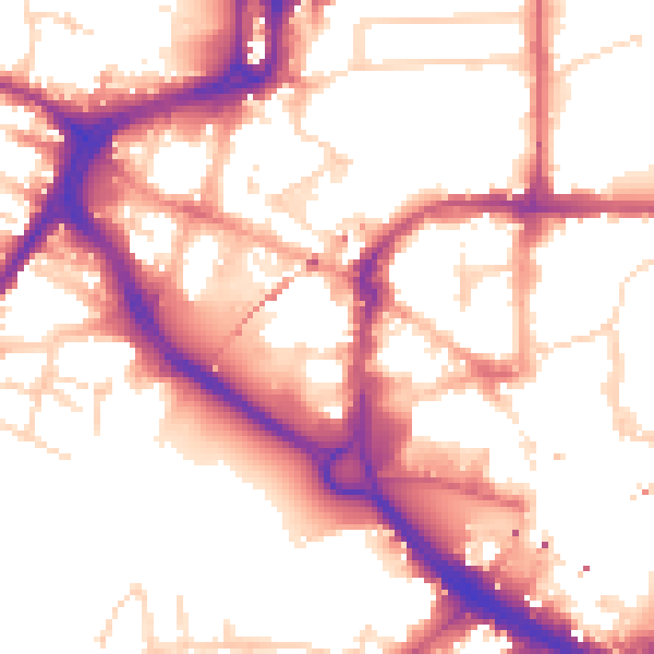 Daytime road noise heatmap for CM1 1LJ