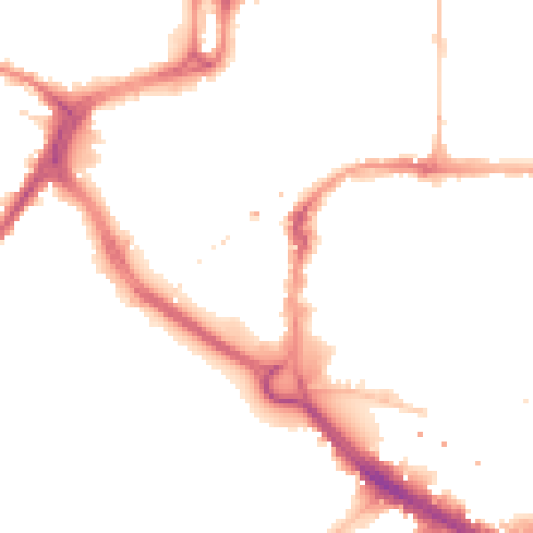 Night-time road noise heatmap for CM1 1LJ