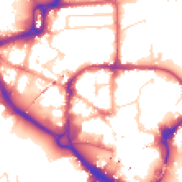 Daytime road noise heatmap for CM1 1NX
